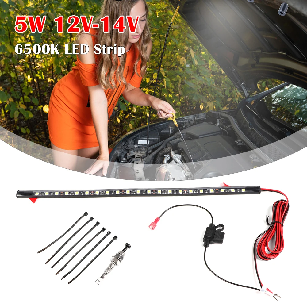 

Car White Under Hood LED Light Kit 36cm Automatic Switch Function Waterproof Suitable for Car Repair Work Light Accessories
