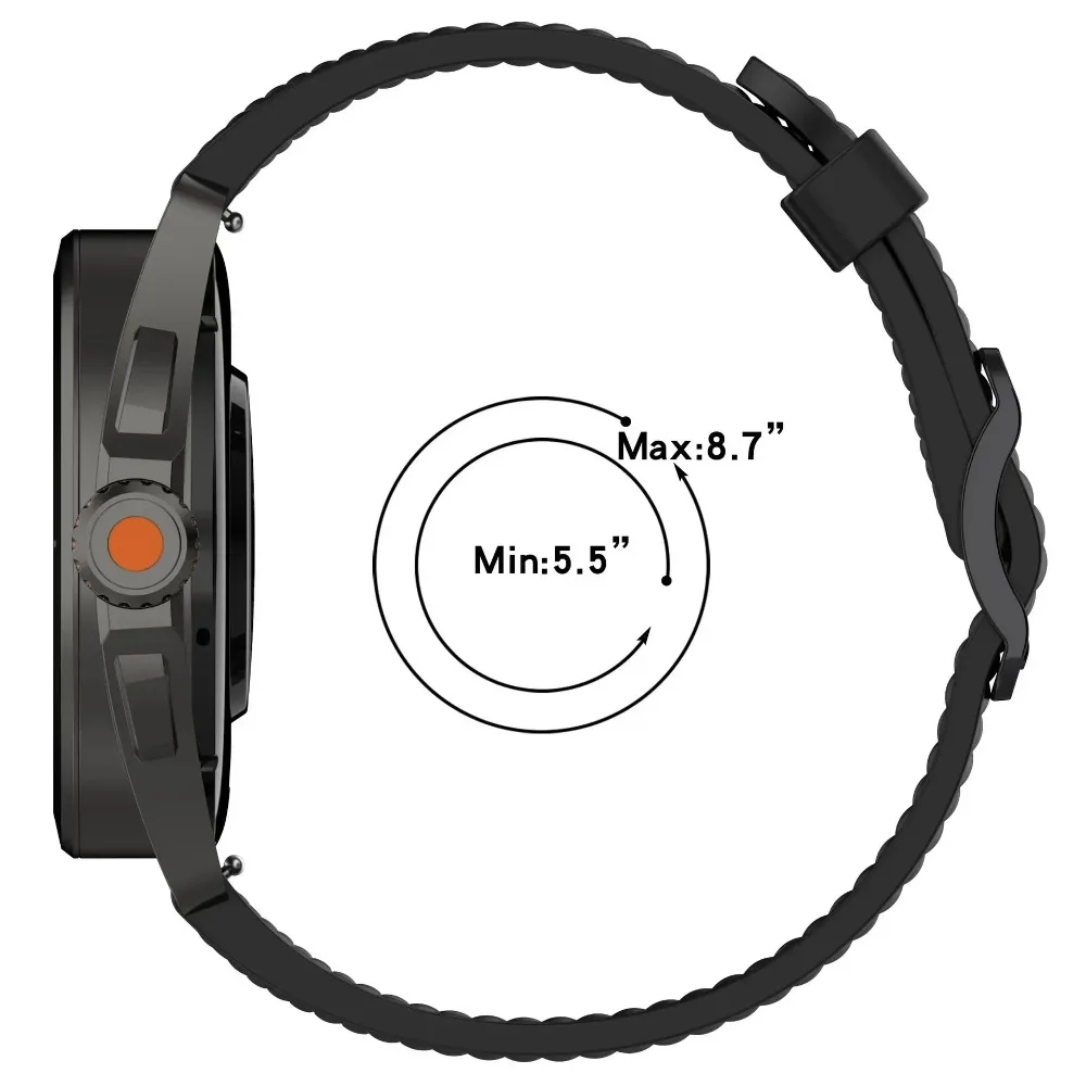 Breathable Silicone Wristband Strap - 22mm/20mm, Various Styles