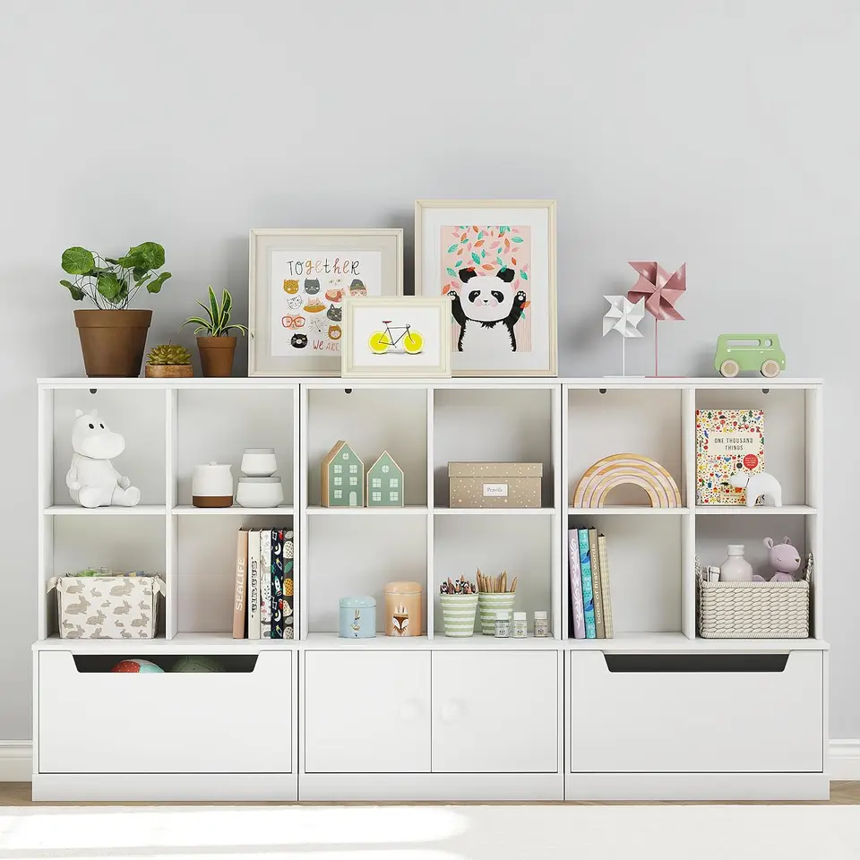 Kids Bookshelf Toy Storage Organizer Adjustable Design