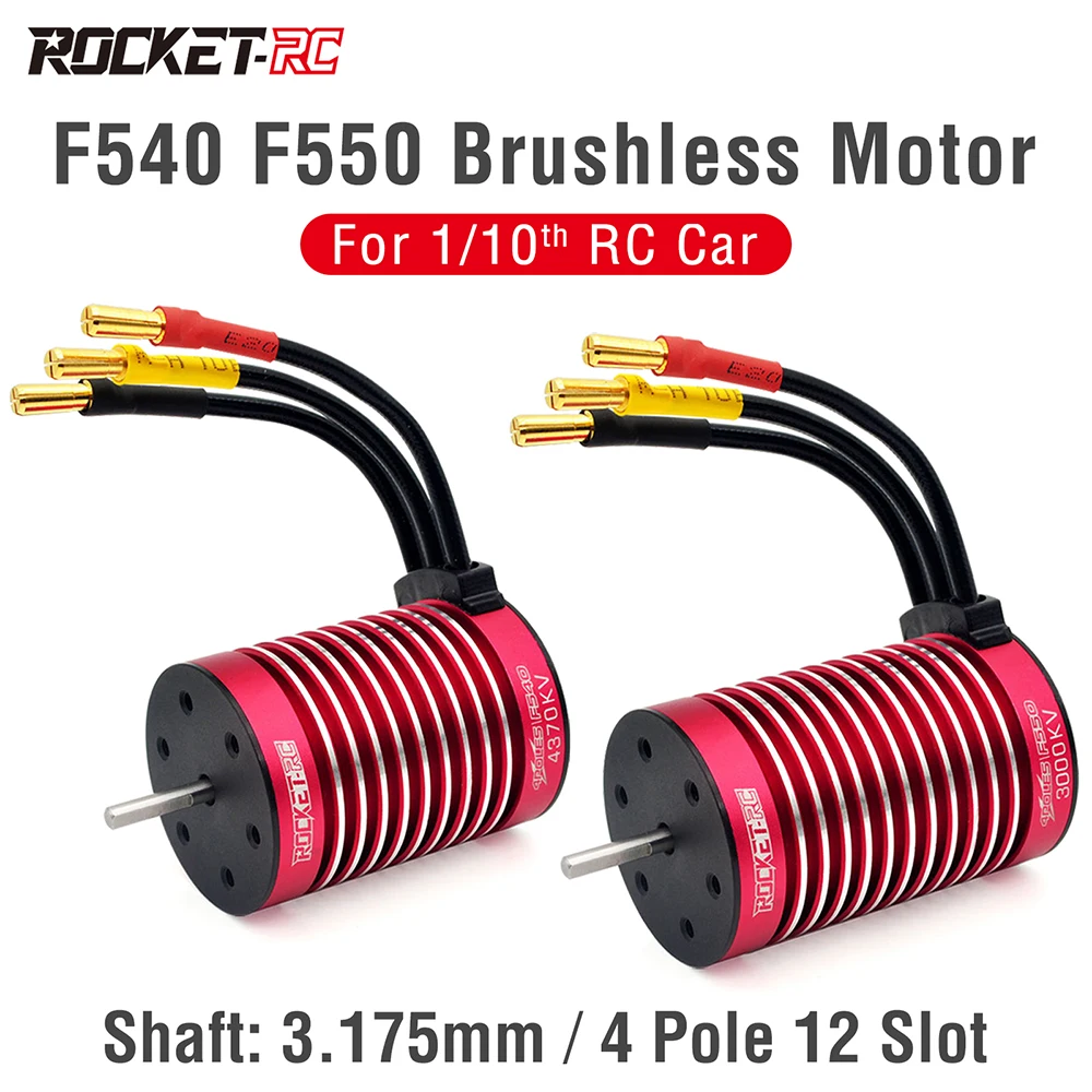 Supere o passatempo rocket-rc motor sem escova f540 550 motor 3.175mm ...