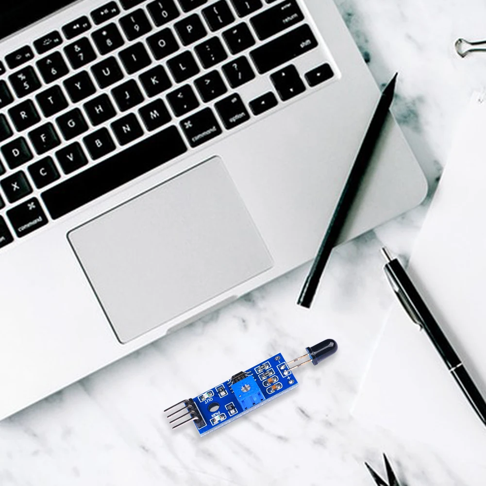 4 Pin IR Flame Detection Sensor Module 3.3V-5V Fire Detector Infrared Receiver Module Sensitivity Adjustable for Arduino DIY Kit