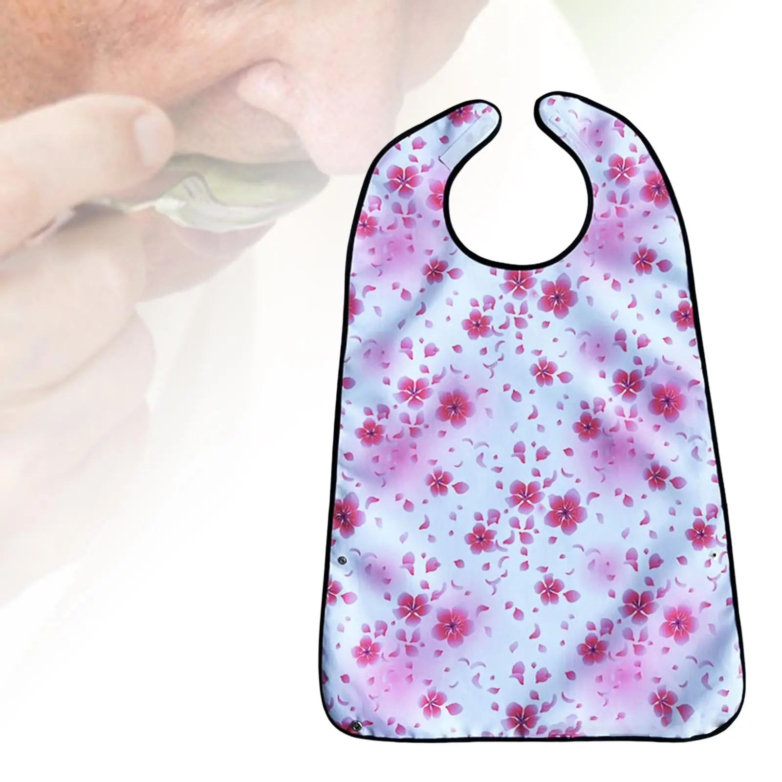 Waterproof Adult Bibs Adjustable Neck Feeding Protector Washable Polyester for Seniors Home Use