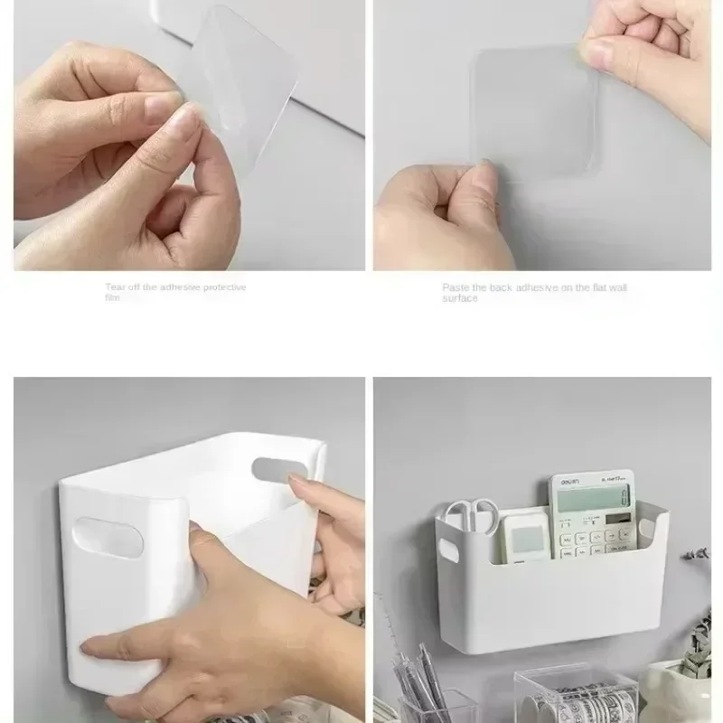 New 1pcs Desktop Storage Box Dormitory Artifact Wall-mounted Student Dormitory Upper Bunk Free of Hitting Wall Storage Box