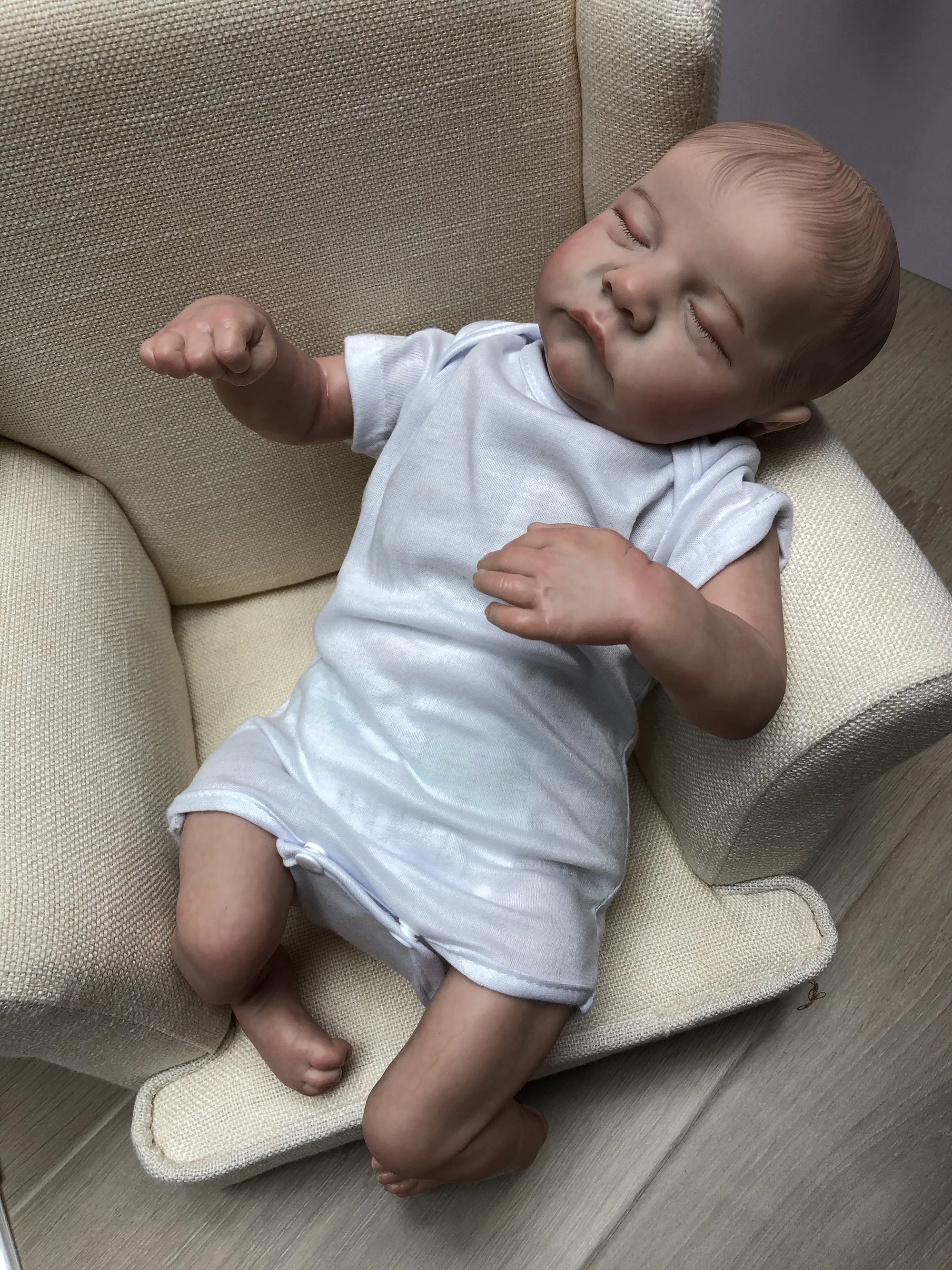 Otarddolls 18 "reborn bebê bonecas adormecido levis, realista bebe