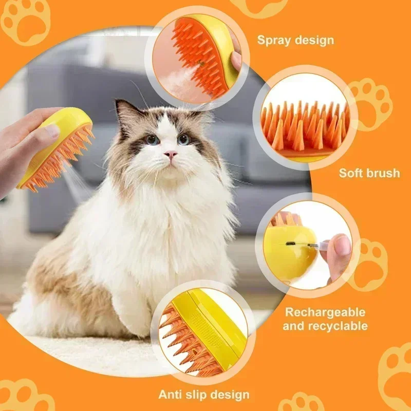 3-in-1 Steam Pet Brush 4