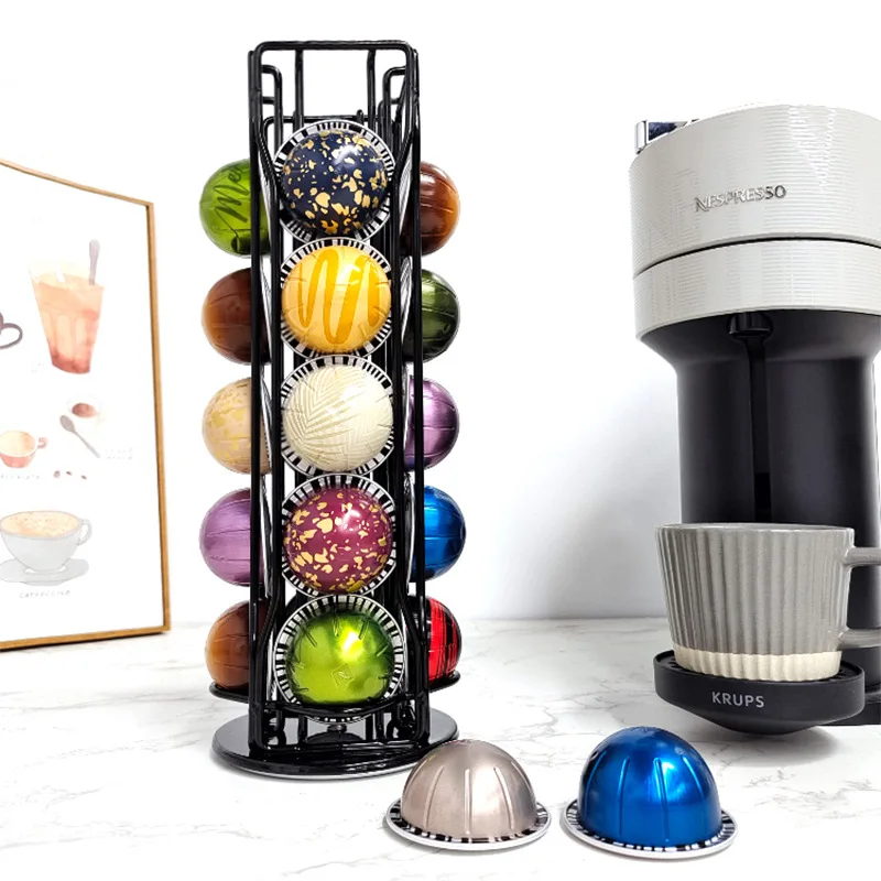

Capsule Holder Office Kitchen Coffee Capsule Storage Rack Coffee Finishing Display Rack Iron Art Can Be Rotated