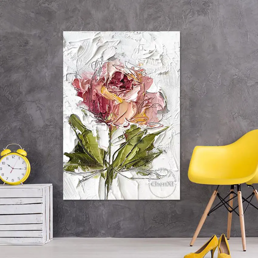 Large Rose Flower Knife Oil Painting Panel Set, Handmade Texture Acrylic Paintings Art, Unframed Luxury Artwork, Room Wall Decor Large Rose Flower Knife Oil Painting Panel Set, Handmade Texture Acrylic Paintings Art, Unframed Luxury Artwork, Room Wall Decor