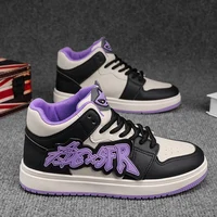 Purple Cartoon Men's Casual Sneakers Fashion Hig Top Shoes Men Original Skateboard Sneakers Men Streetwear Sports Shoes 2025