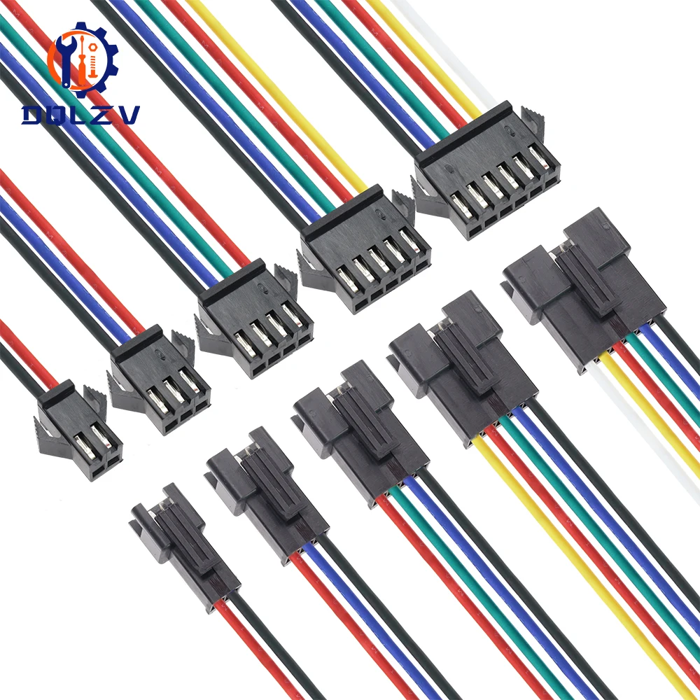 2.54 มม.SM 2 3 4 5 6Pin ขั้วต่อปลั๊กชาย/หญิงสายไฟสาย DC สายไฟเชื่อมต่อ Micro ชายหญิงปลั๊กตัวเชื่อมต่อ 1