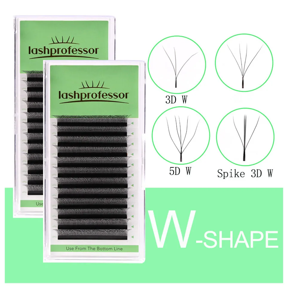 

Lashprofessor W-Shaped Eyelash Extensions 3D 4D 5D Premade Volume Fans W Shape Lashes Natural Soft Faux Mink False Lashes Makeup