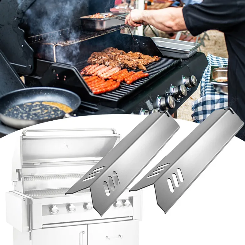 4-tlg. Edelstahl Hitzeschilde Für Gasgrill - 40,8x9,8cm Ersatz Für Kenmore & Master Forge