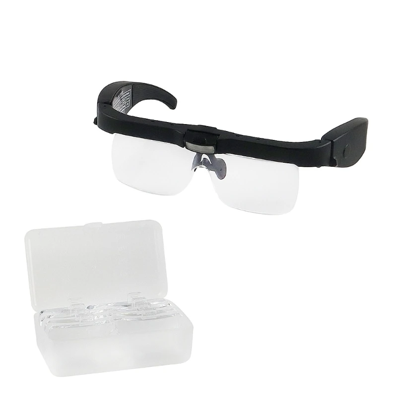 

Headband Magnifying Glass with Interchangeable Lenses 3 LED Handsfree Head Mount Magnifier for Close Work Sewing Crafts G6KA