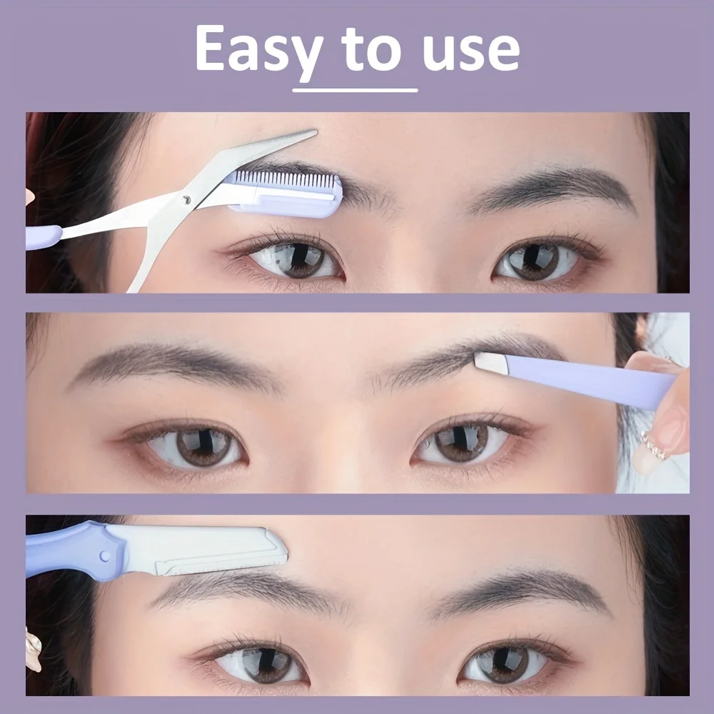 Eyebrow Trimmer Set Eyebrow Trimming Knife Face Razor Women Professional Scissors Comb Brow Trimmer Scraper Accessories Eyebrow Razor Set Eyebrow Trimmer Blade Eyebrow Scissors Eyebrow Razor Eyebrow Trimmer Eyebrow Scraper