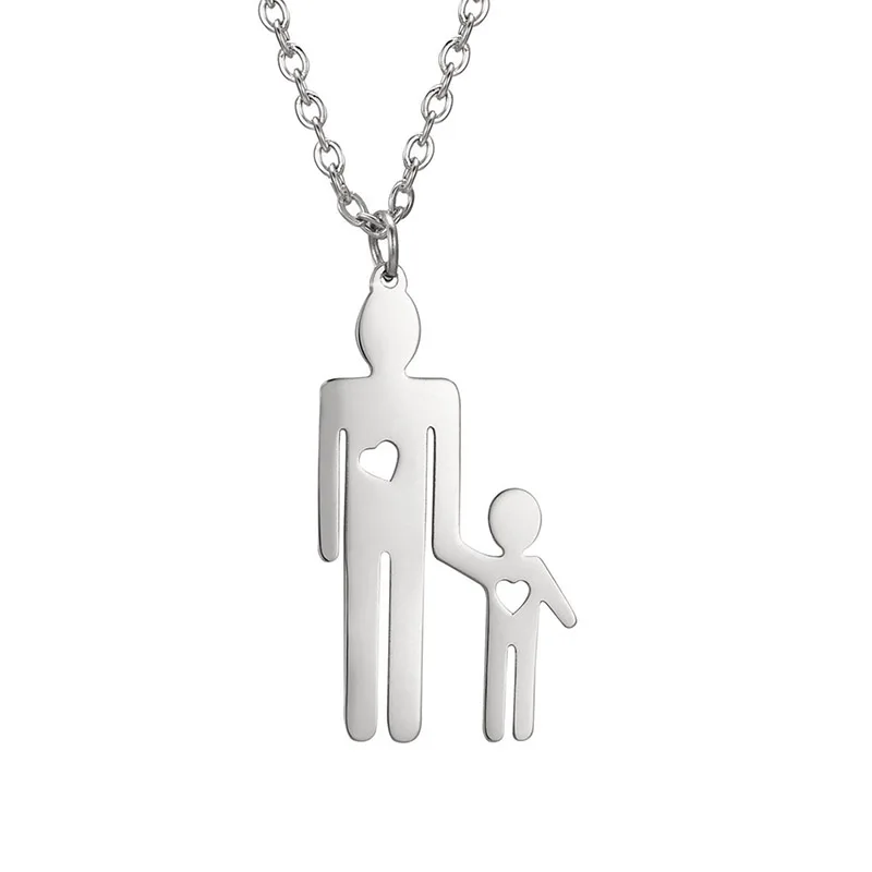 Dreamtimes Family Love Necklace Father Chain Kid Child Baby Son Daughter Gift For Woman Man Stainless Steel Pendant Jewelry Gift_voghion.com