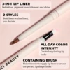 Slim Lip Pencil With Brush Long-Lasting Plumping Y2k Matte Lip Makeup Cosmetic High Pigment Silky Natural Nude Brown Lip Liner P 4
