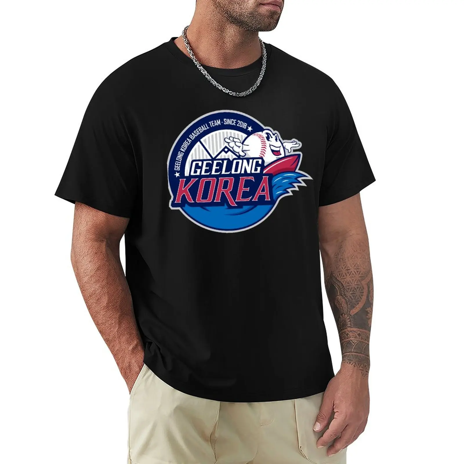

Geelong-Korea T-Shirt customs design your own Short sleeve tee blacks t shirts for men graphic