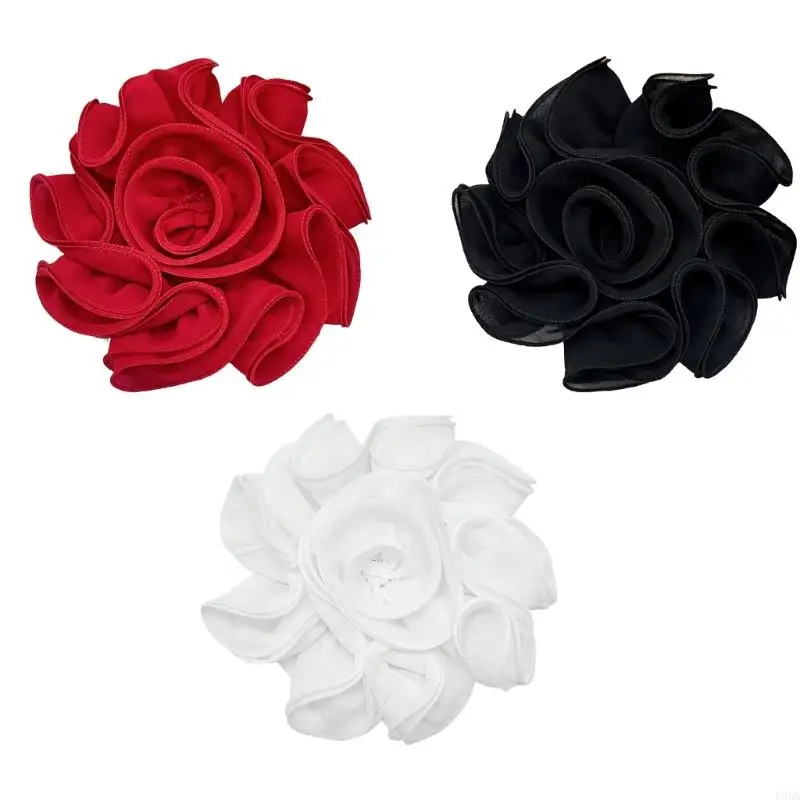 P88B Large Rose Flower Brooches Light Weight Flower Brooch Ceremony Clothes Accessory