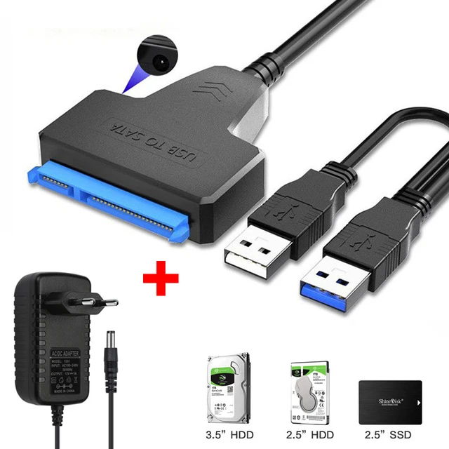 Black.Friday SATA to USB 3.0, Neeyer SATA III Hard Drive Adapter Cable for  3.5/2.5 Inch HDD/SSD with 12V/2A Power Adapter