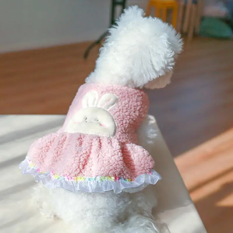 

Осенне-зимняя одежда для домашних животных, милое розовое платье принцессы, юбка с мультяшным рисунком собаки маленького и среднего размера, чихуахуа, йоркширского терьера