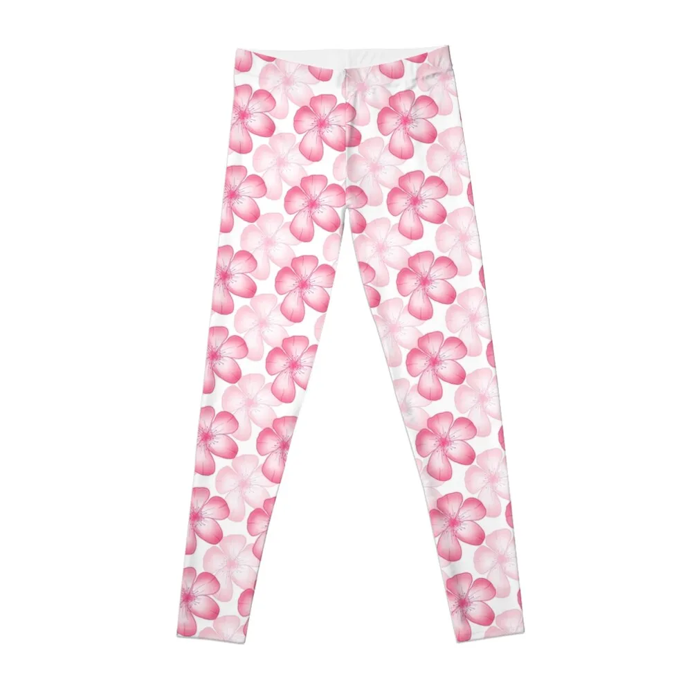 

Apple Blossom Floral - PinkWhite Leggings push up legging gym sportswear woman Womens Leggings