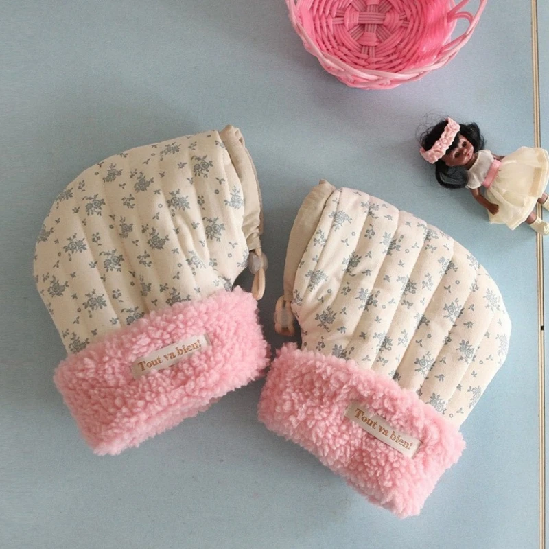 Children Scooter Bicycle Gloves Winter Outdoor Fleece Lining Warm Baby Gloves Boy Girl Riding Handlebar Mittens Warmmuffs 6
