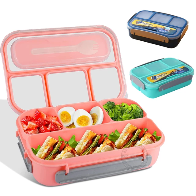 1300ml Bento Box 4 Divided Lunch Box with fork For Adults Kids Toddler  Bento Lunch Boxs
