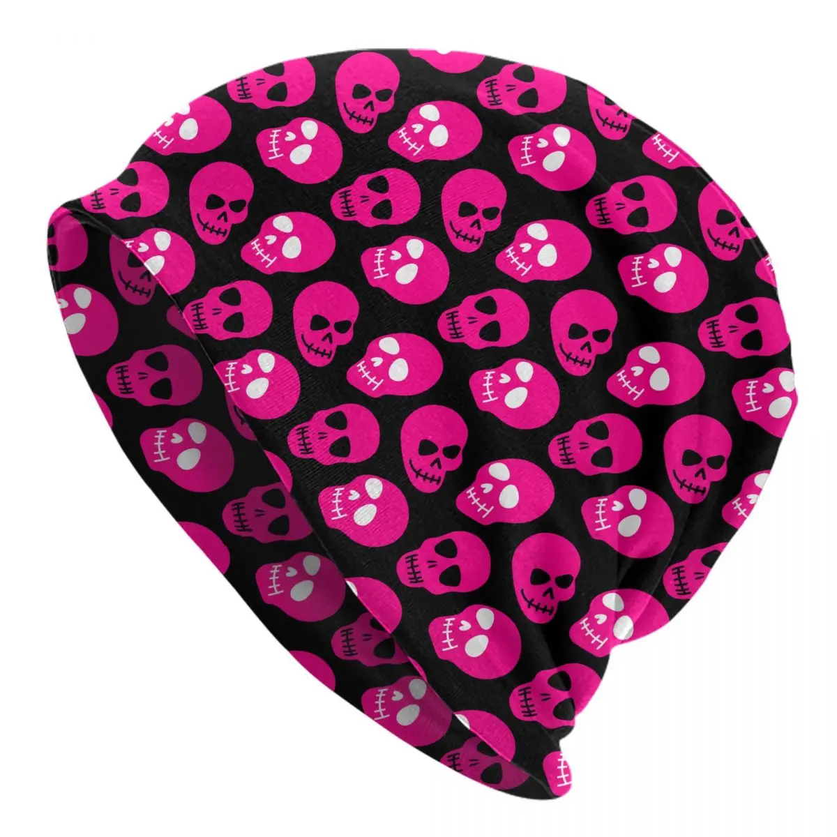 

Bonnet Hats Terror Skull Men Women's Pink Black Background Cap Design Skullies Beanies Caps