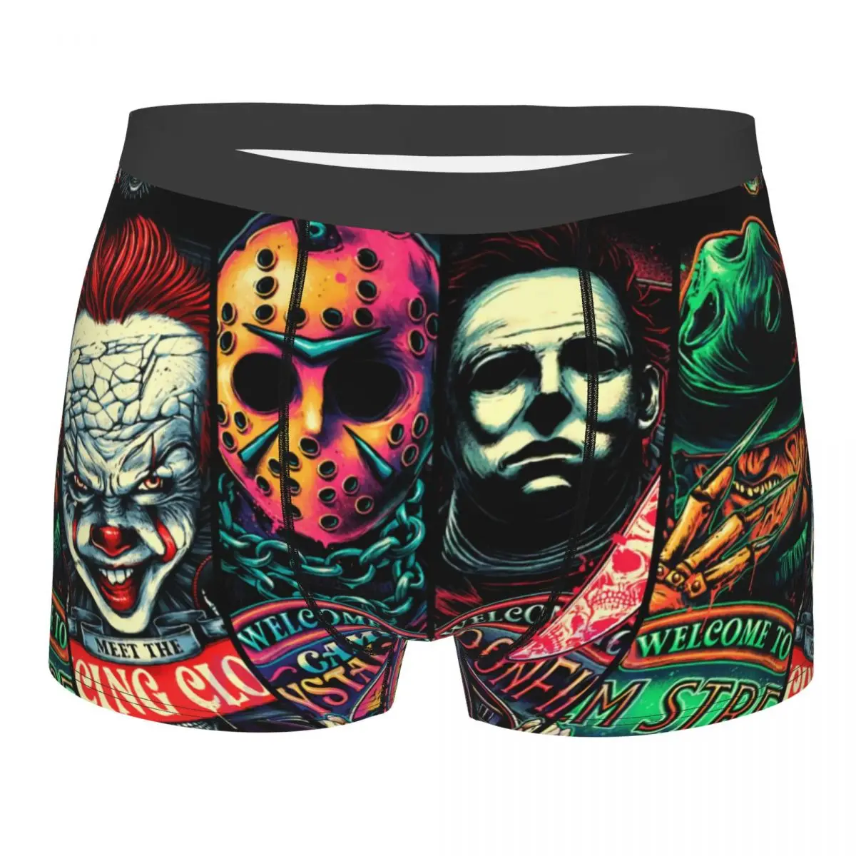 

Welcome To Horror Movies Underwear Men Stretch Halloween Film Boxer Briefs Shorts Panties Soft Underpants For Homme