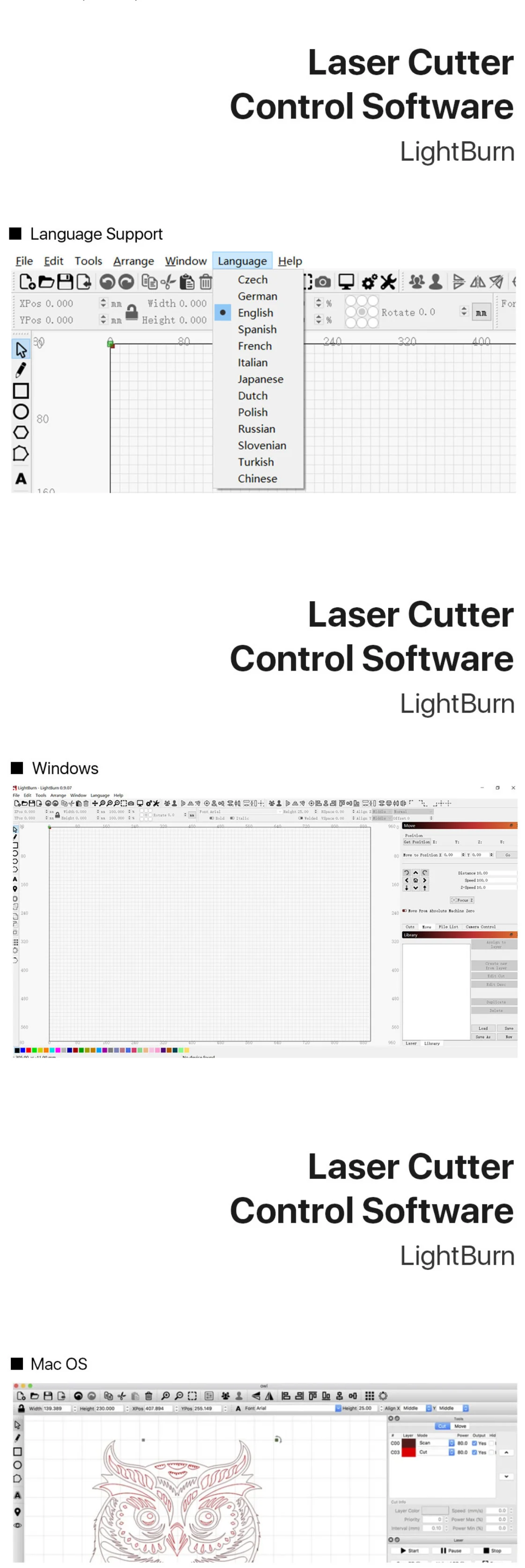 Lightburn Software with GCode License Key 1 Year Subscription