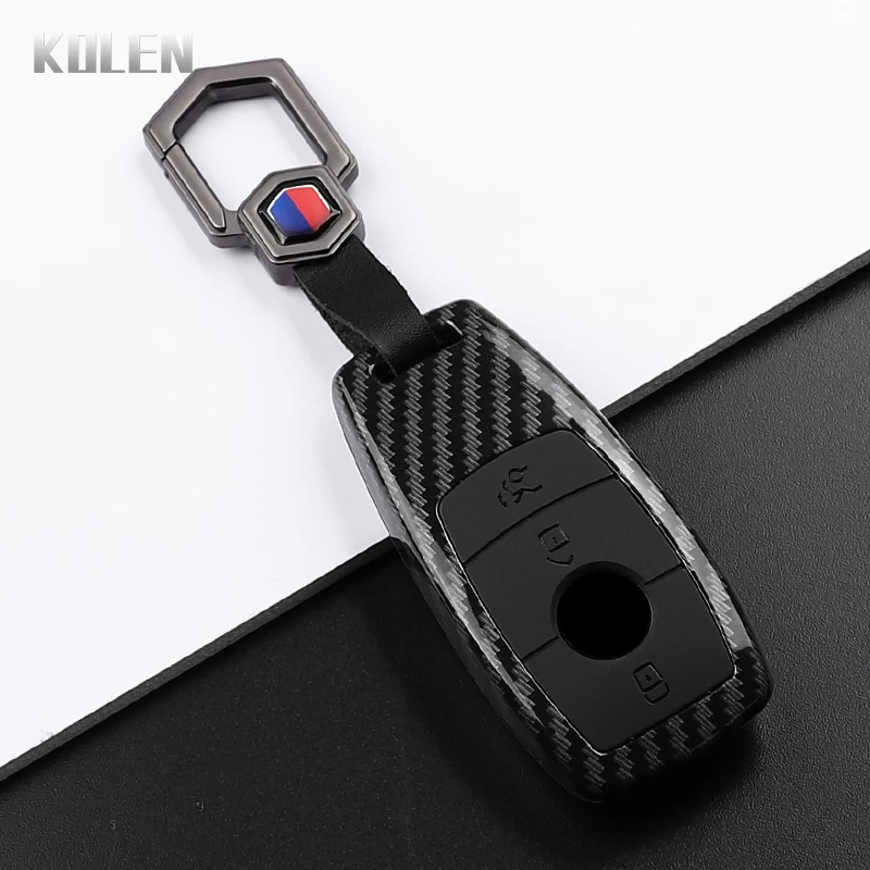 Carbon Fiber Style Car Key Case Cover