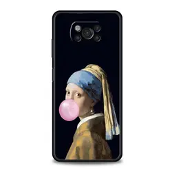 Aesthetic Art Black Phone Case featuring David and Mona Lisa Design for Poco C50 (A4)