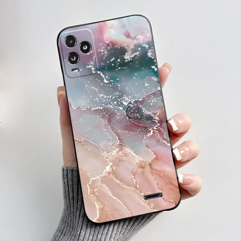 Aesthetic Dreamy Scenery Pattern Black Phone Case - Soft Shockproof Casing