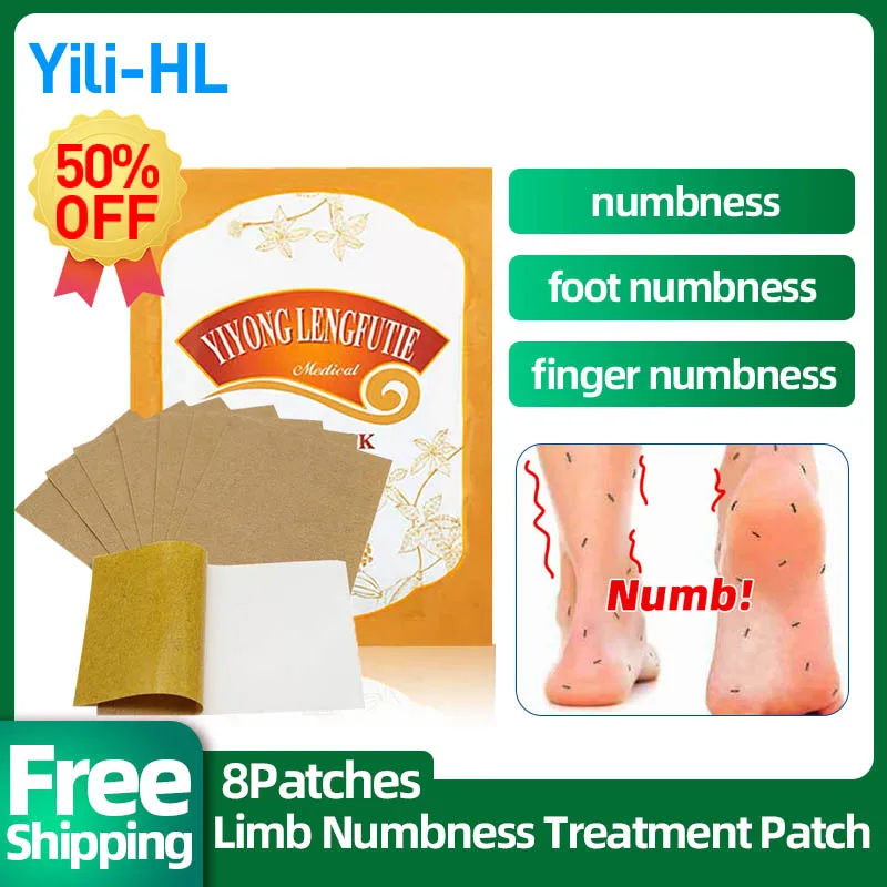 

Limb Numbness Treatment Patch Leg Numb Pain Relieve Hand and Finger Numbness Limb Numbing Herbal Plaster 8pcs Chinese Medicine