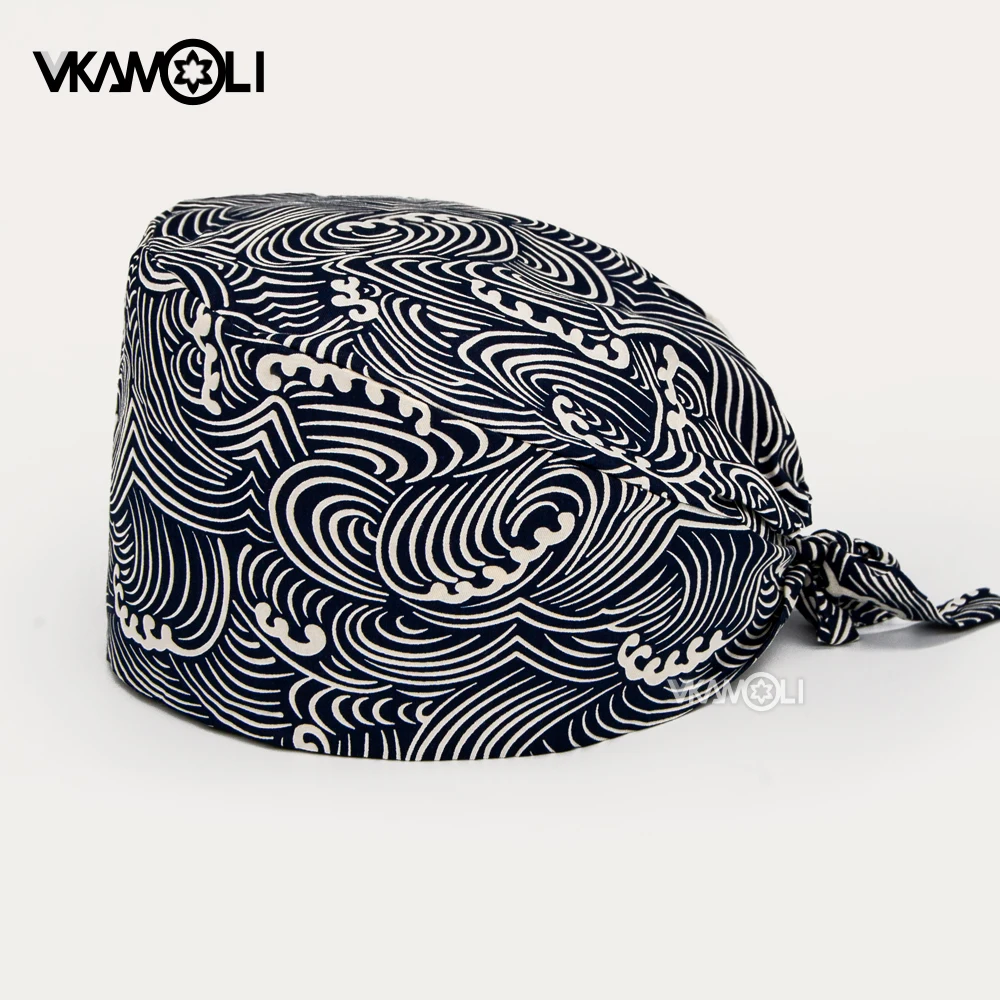 Scrubs Caps Cloud printing man and womens Pet Grooming Agency Work Breathable Lab Hat sgorro enfermera nursing cap