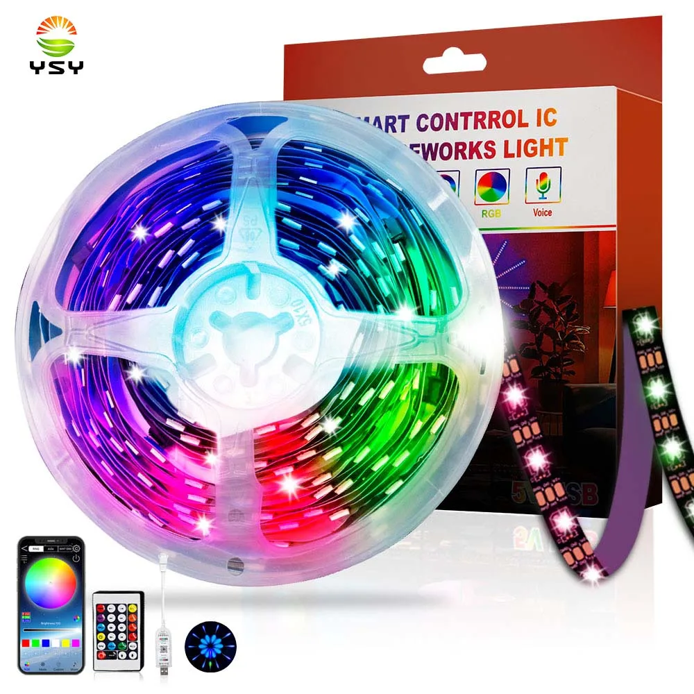 YSY Firework 5V USB Led light Strip Color Changing RGB Remote App Control  Bluetooth Led light Strip for KTV Home Shop Decor Part