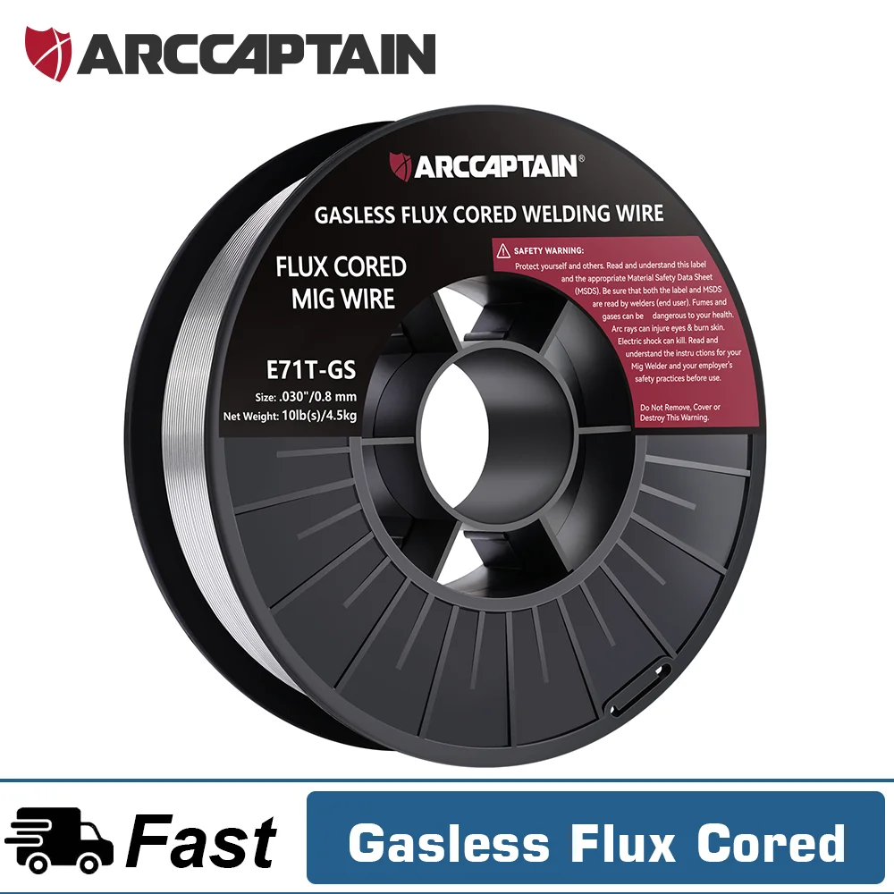 Сварочная проволока ARCCAPTAIN Mig, безгазовая, мягкая сталь, флюсовый сердечник, 0,8, 0,9 мм, 4,5 кг, самозащитный сварочный аппарат без газа, сварочный аппарат
