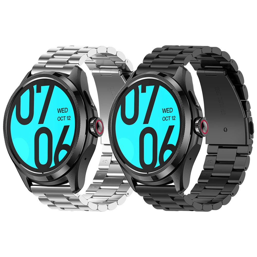 

Ремешок из нержавеющей стали для TicWatch Pro 5, сменный металлический браслет для наручных часов, 24 мм
