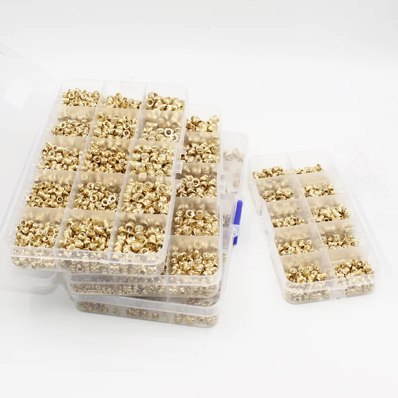 Hot Melt Brass Heat Insert Nut Iron Tip M2 M2.5 M3 M4 M5 M6 Embedded Heating Knurled Brass Inserts Nuts 3D Printer Case Notebook