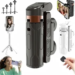 Compact Bluetooth Tripod with Phone Holder - Mini Selfie Stick and Portable Monopod for Photography and Video Capture (Black)