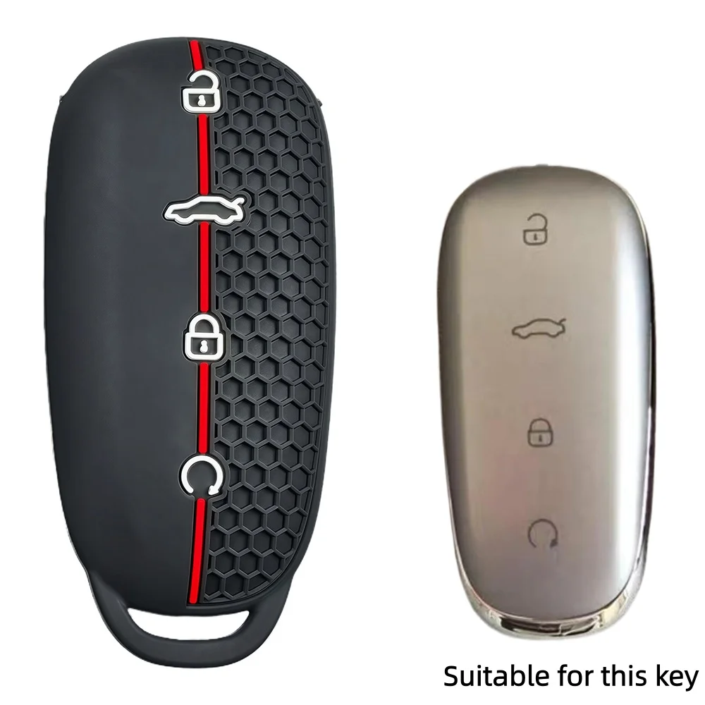 Silicone Car Key Protection Case with Keychain and Holder