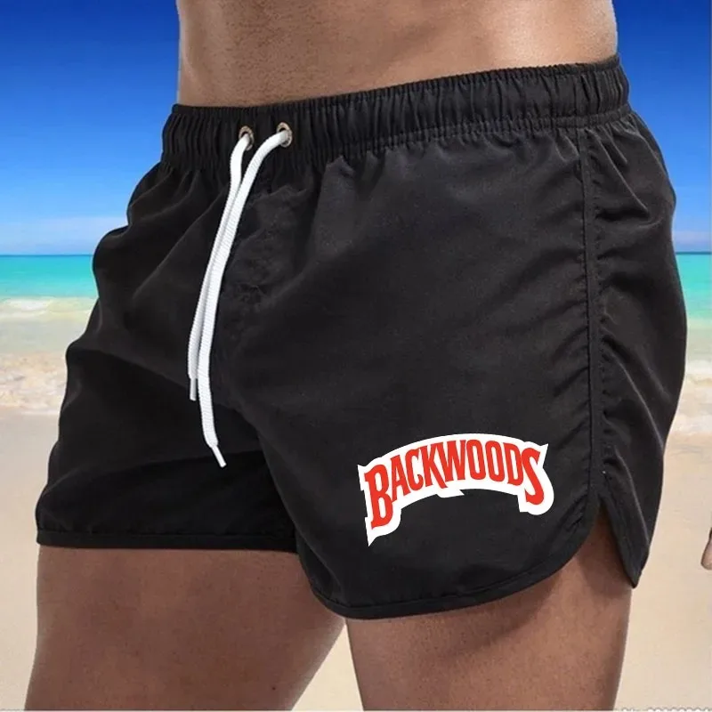 

Men's Beach Trunks Summer Swim Gym Pants Quick Drying Swimming Homme Surf Ventilate Drawstring Fashion Casual Short 2024