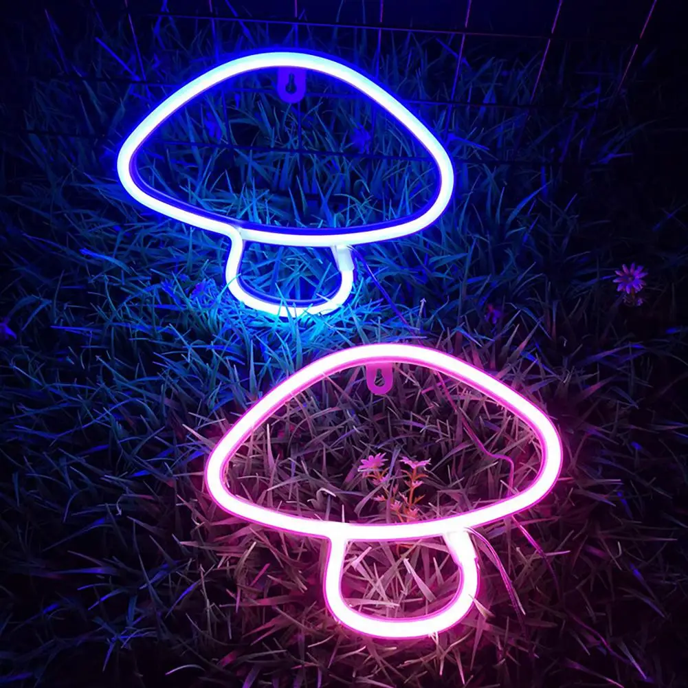 

Party Led Light Mushroom Neon Sign Lamp Usb/battery Operated Non-glaring Flicker-free Decoration for A Mesmerizing Led Night