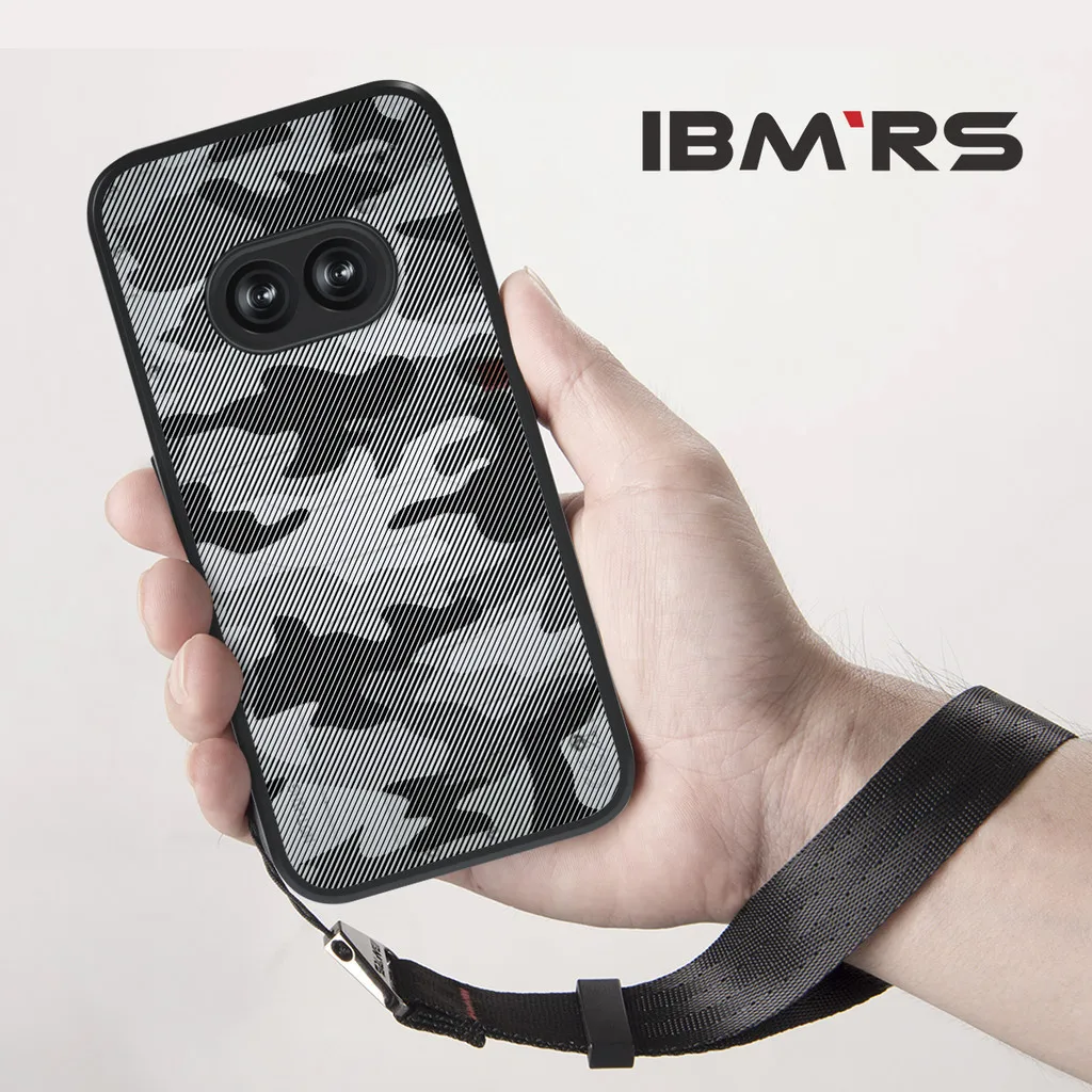 

IBMRS for nothing phone 2a case,Shockproof Transparent Phone Cover for Women, Men -camo Clear case phone(Comes with wrist strap)