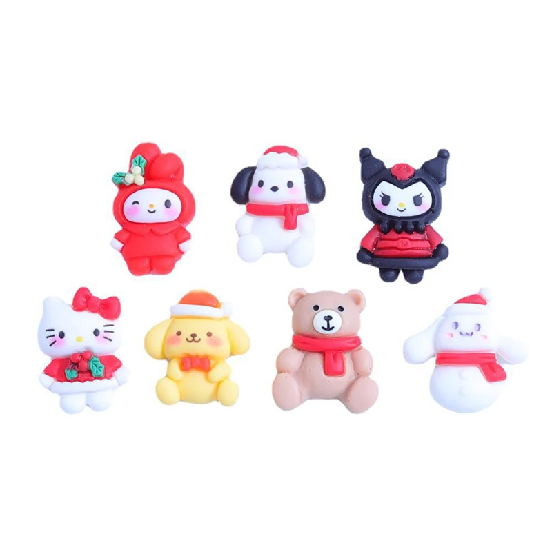 

5 шт. мультяшный милый Sanrio Melody Kuromi Purin Hello Kitty полачко Рождественский медведь полимерные поделки для DIY изготовления ювелирных украшений
