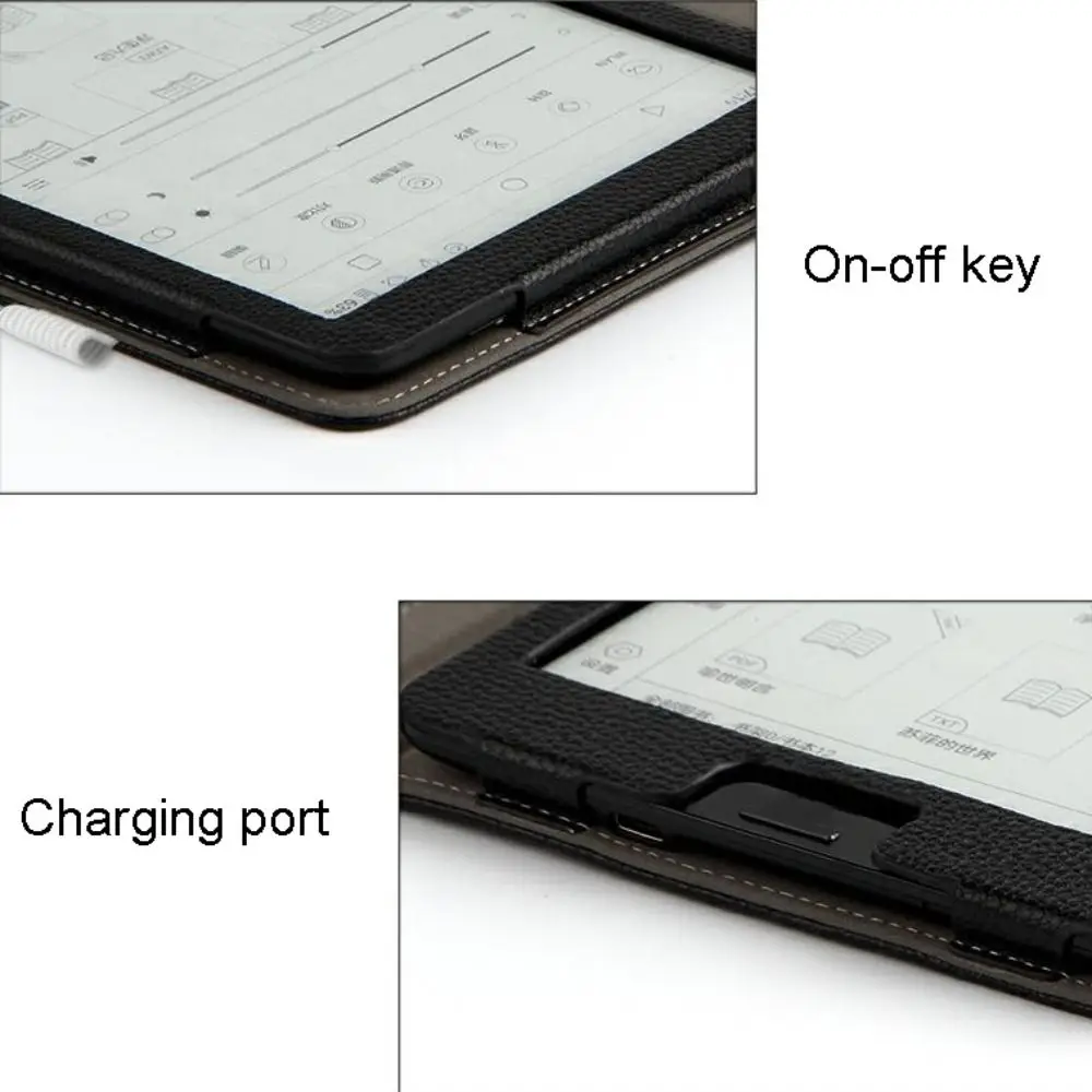 Compact 7-Inch Tri-Fold Magnetic Leather E-Reader Protective Case