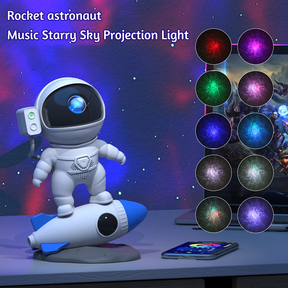 Lovely Astronaut Projection Light With Speaker Stereo Speaker Decorative Light Gift For Birthday