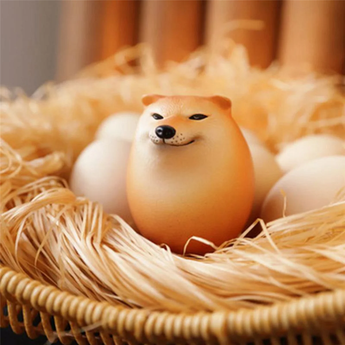 BAAU 20x Egg Dog Shiba Inu Realistic Egg Shape Desk Decor Dog & Union Decoration for Home Offices Fun Christmas Gifts