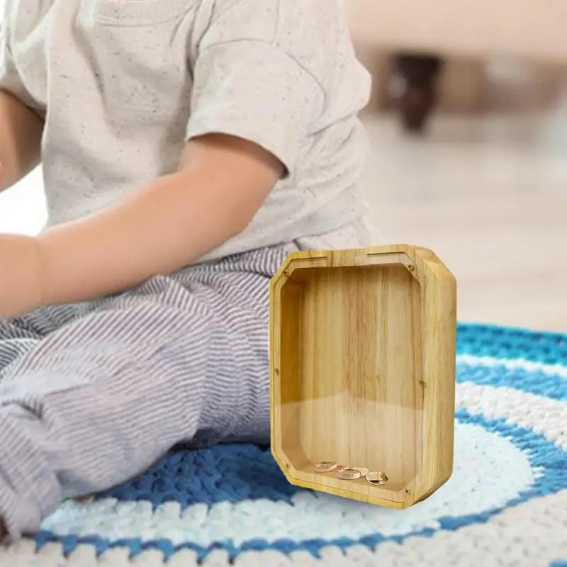 Wooden Piggy Bank Kids Digital Money Saver Box Money Saving Box Wooden Kids Coin Piggy Banks Money Box TV Cabinet Wine Cabinet
