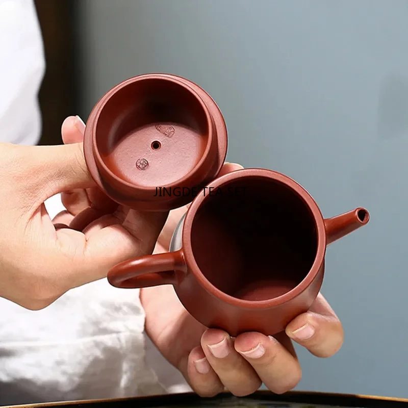 75ml Yixing purple clay teapot small capacity raw ore big red robe teapot handmade teapot Chinese Kung Fu tea set