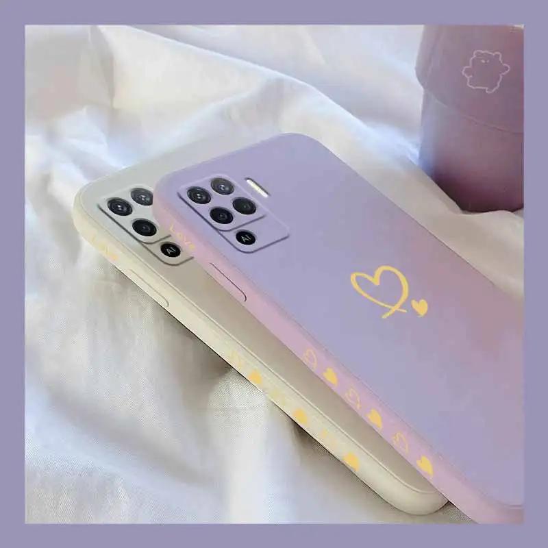 Love Heart Liquid Lanyard Silicone Phone Case